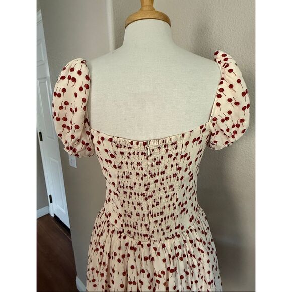 NWT Reformation x Anthropologie Womens Cherry Davonne Mini Dress Cream Sz 8 - Picture 9 of 16